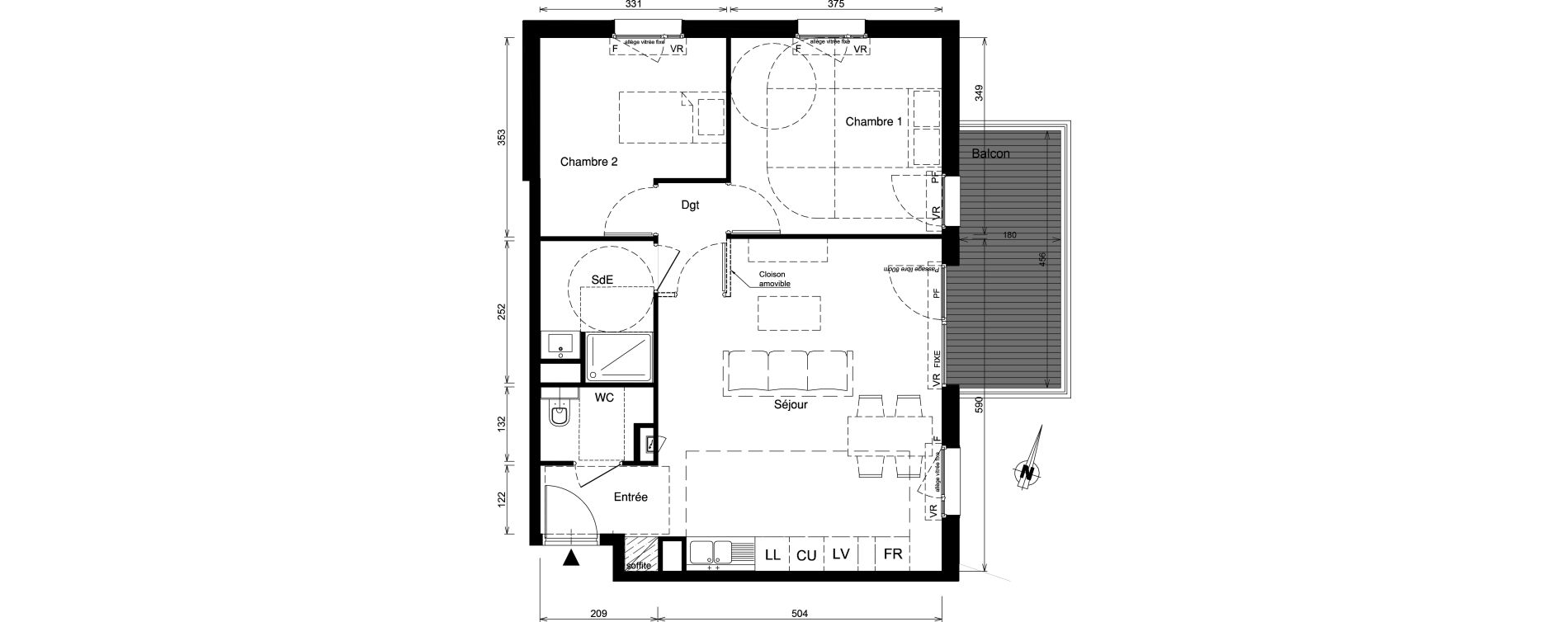 Appartement T3 de 64,07 m2 &agrave; Nancy Scarpone