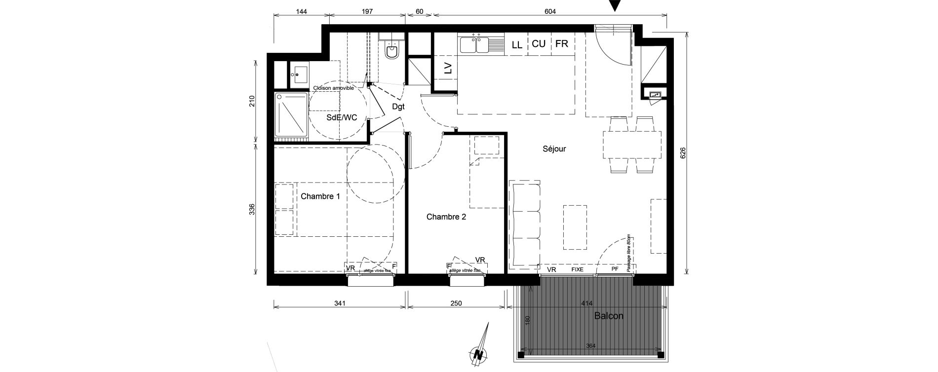 Appartement T3 de 60,07 m2 &agrave; Nancy Scarpone