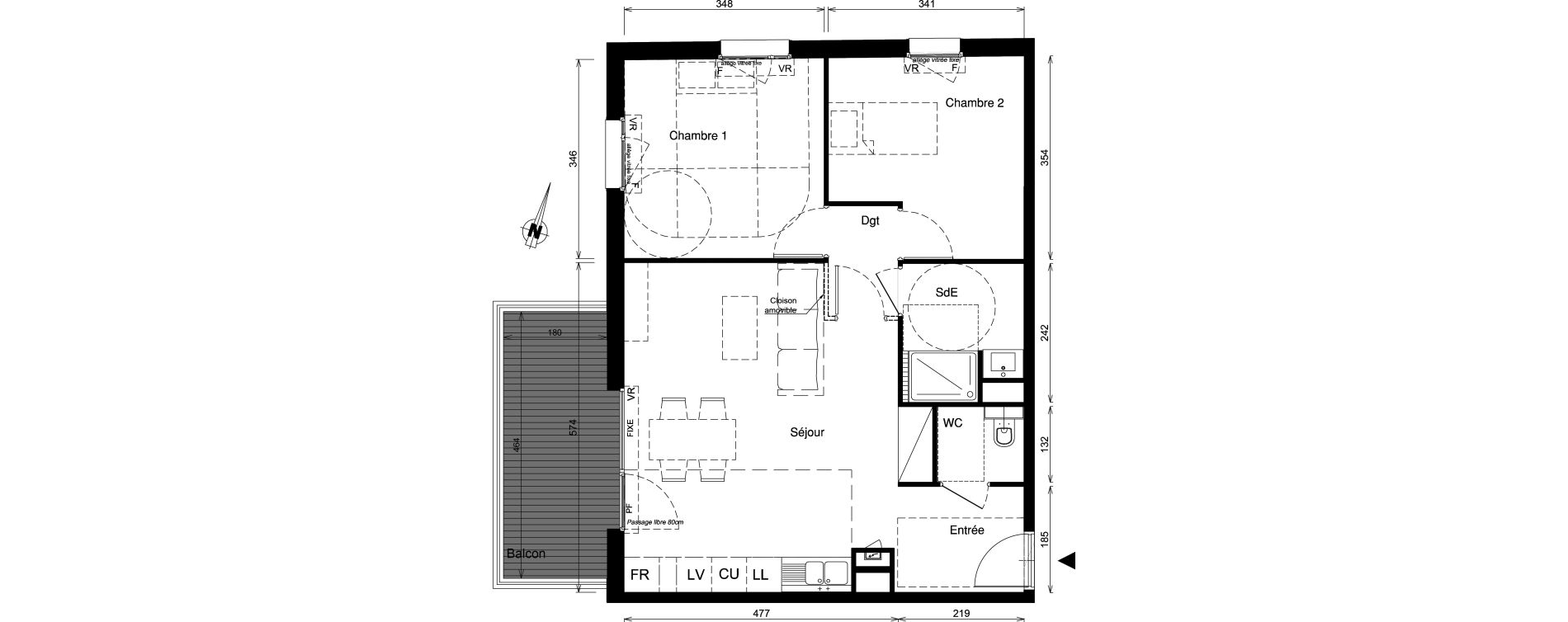 Appartement T3 de 62,25 m2 &agrave; Nancy Scarpone