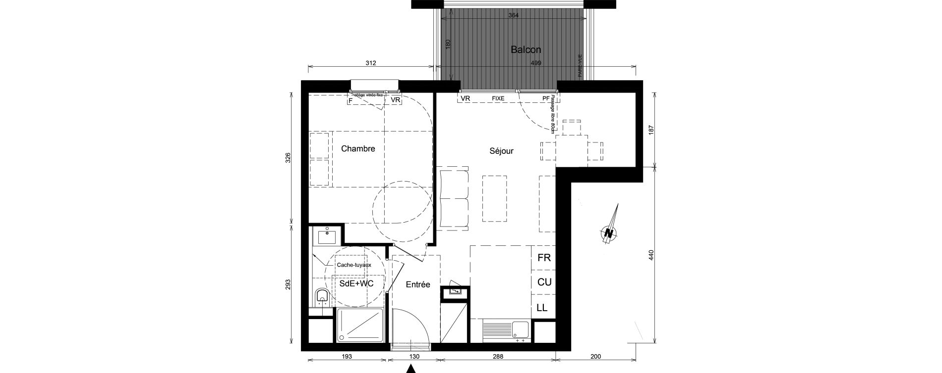Appartement T2 de 40,58 m2 &agrave; Nancy Scarpone