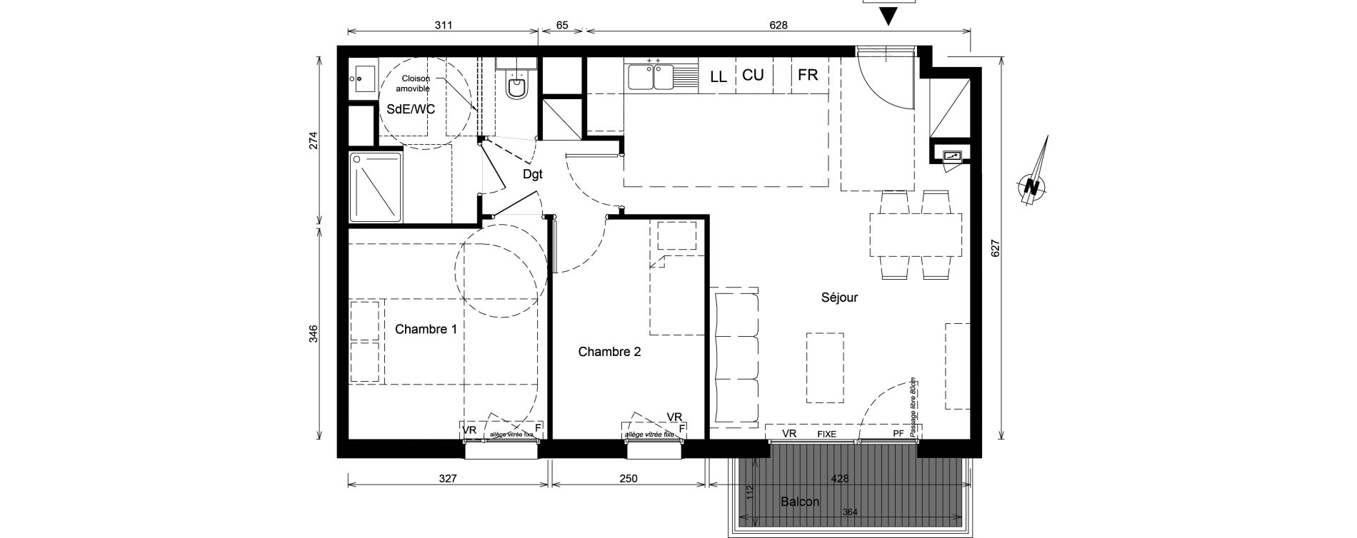 Appartement T3 de 61,02 m2 &agrave; Nancy Scarpone