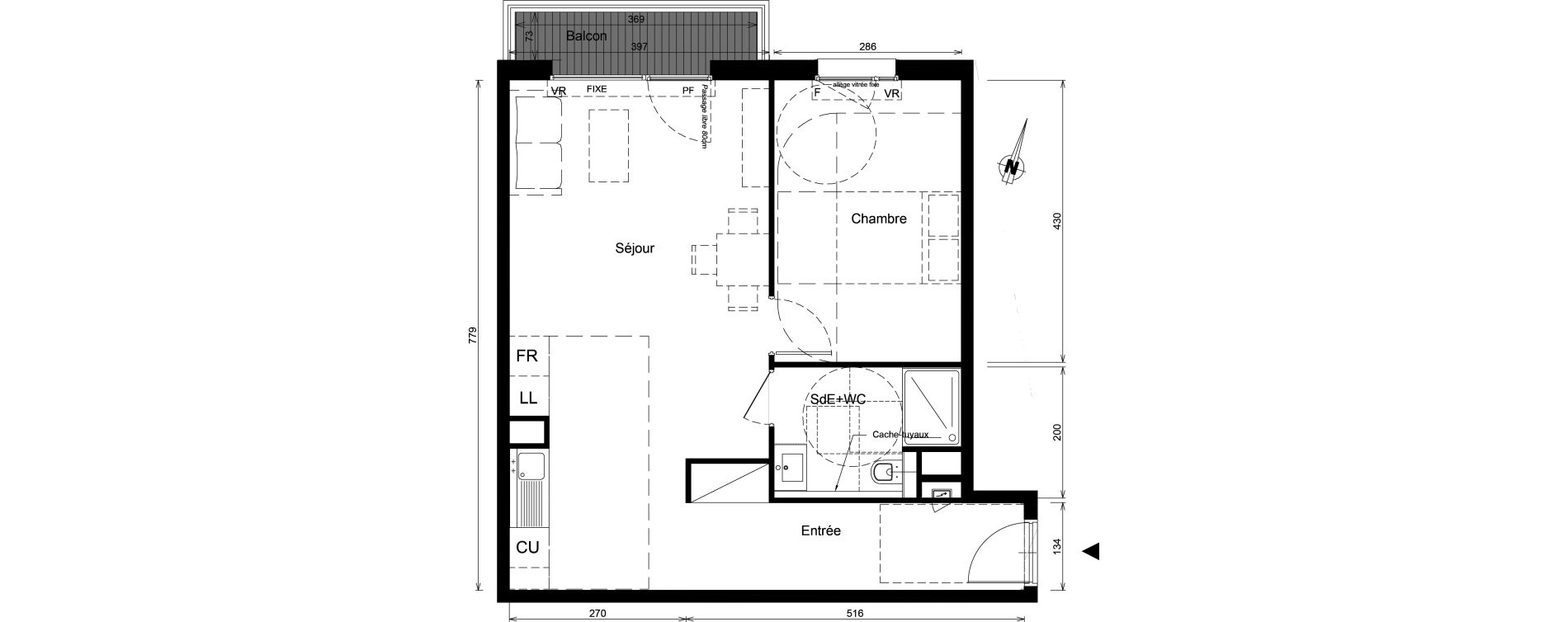 Appartement T2 de 52,88 m2 &agrave; Nancy Scarpone