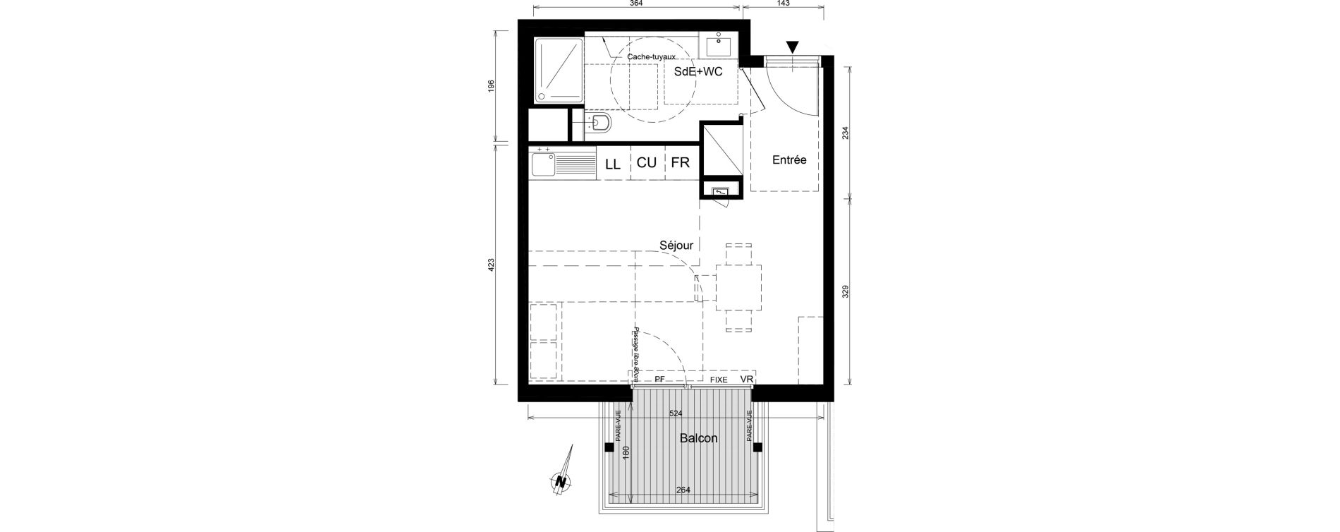 Appartement T1 de 30,60 m2 &agrave; Nancy Scarpone
