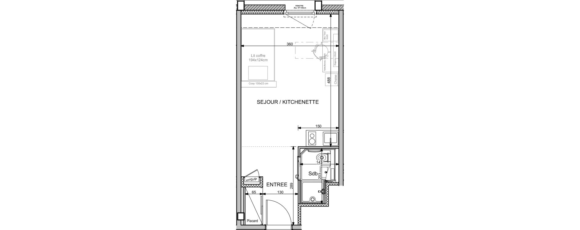 Appartement T1 de 24,97 m2 &agrave; Nancy Cittadelle sellier c de foucauld