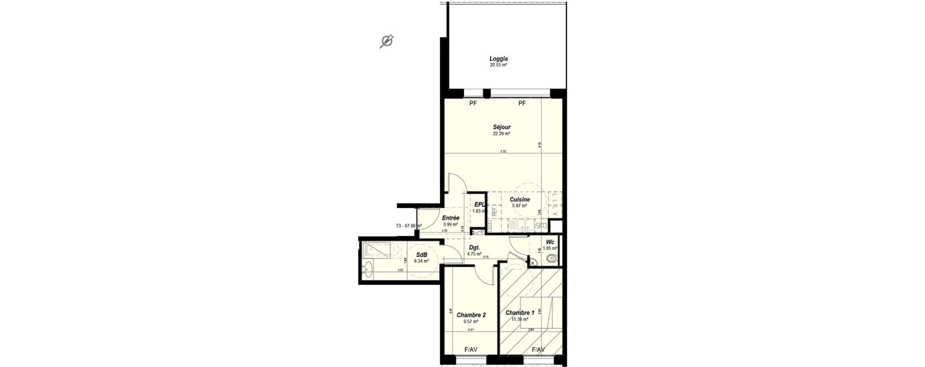 Appartement T3 de 67,06 m2 &agrave; Nancy Grand coeur