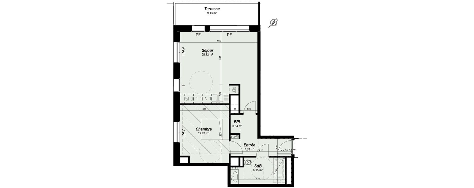 Appartement T2 de 52,57 m2 &agrave; Nancy Grand coeur