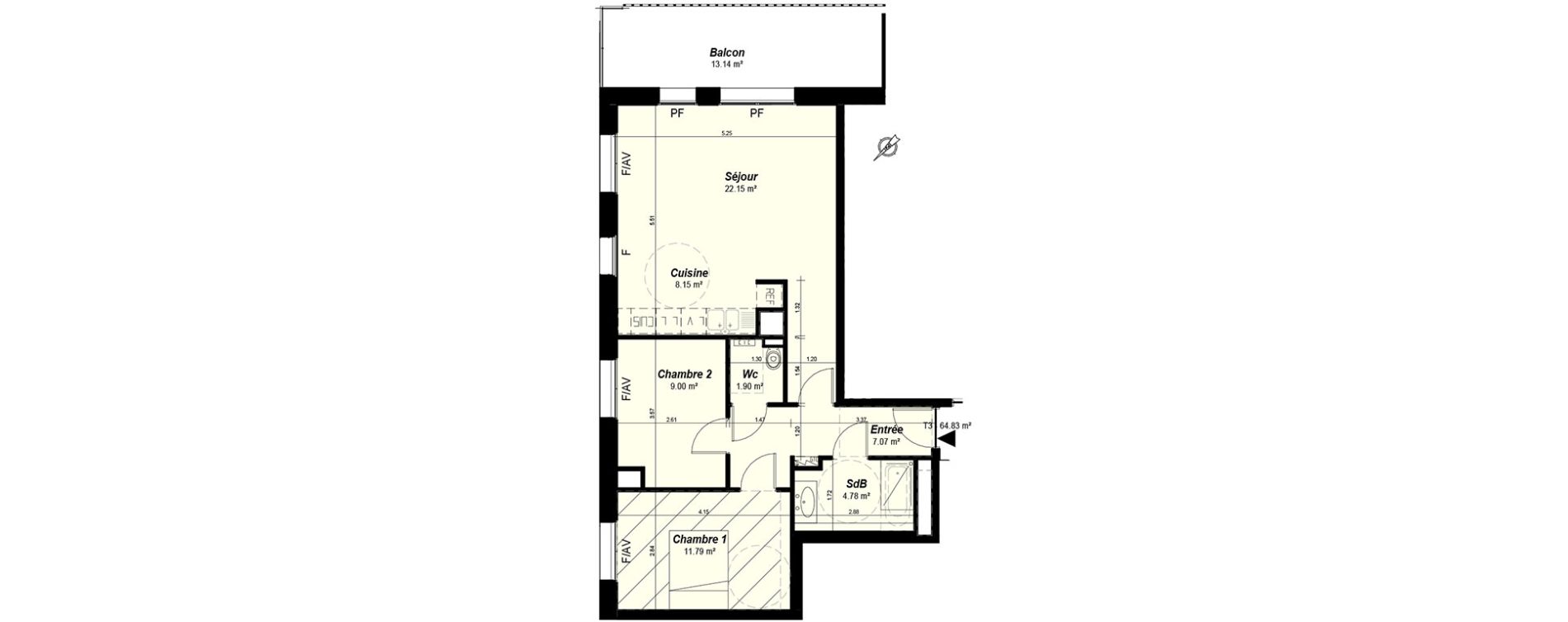 Appartement T3 de 64,83 m2 &agrave; Nancy Grand coeur