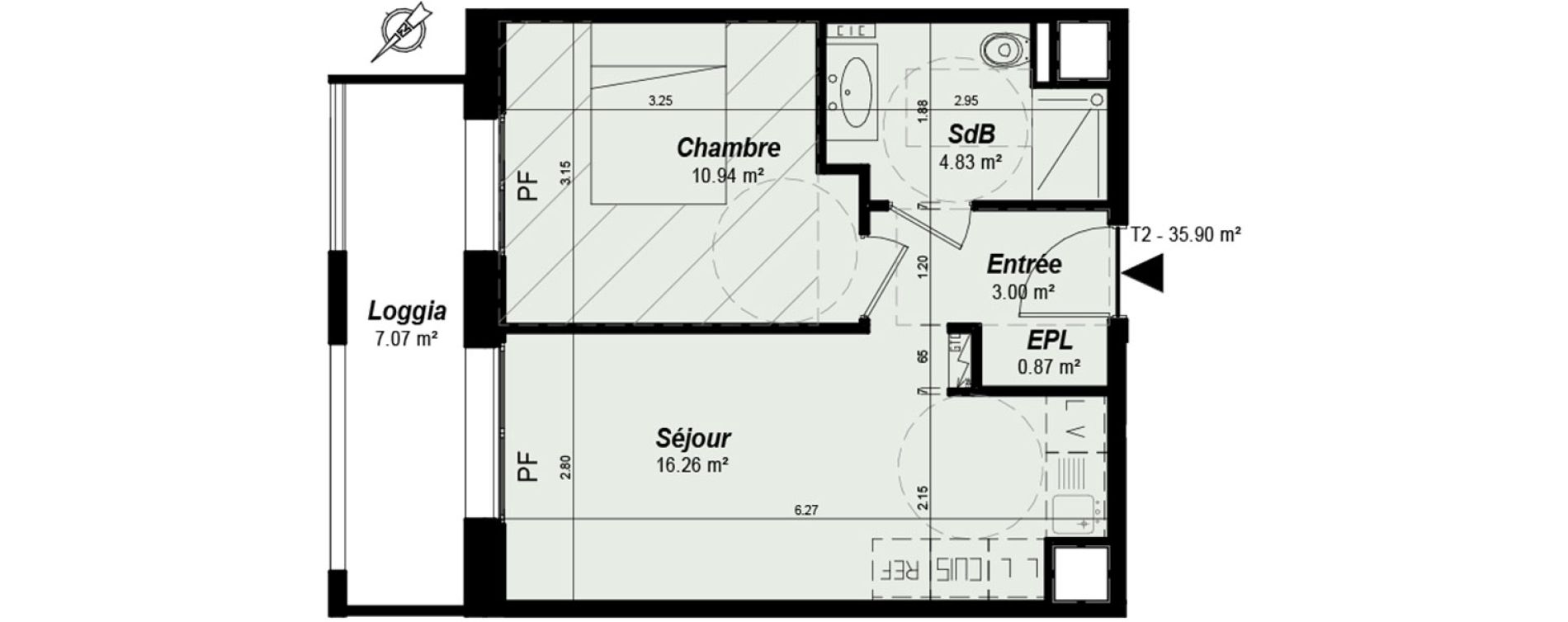 Appartement T2 de 35,90 m2 &agrave; Nancy Grand coeur