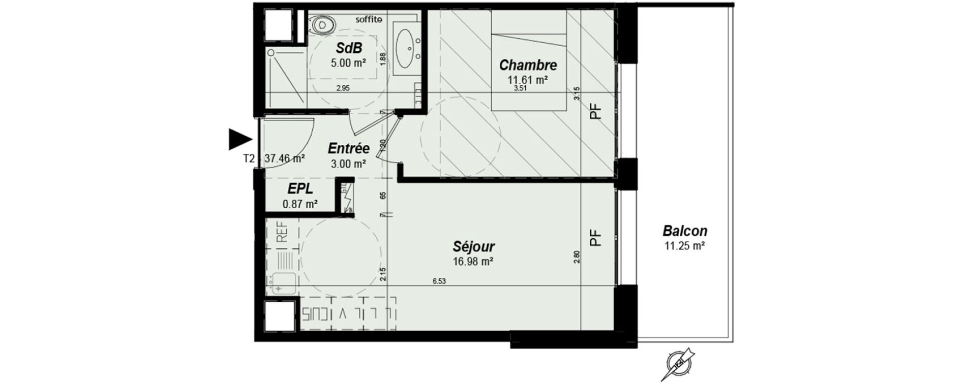 Appartement T2 de 37,46 m2 &agrave; Nancy Grand coeur