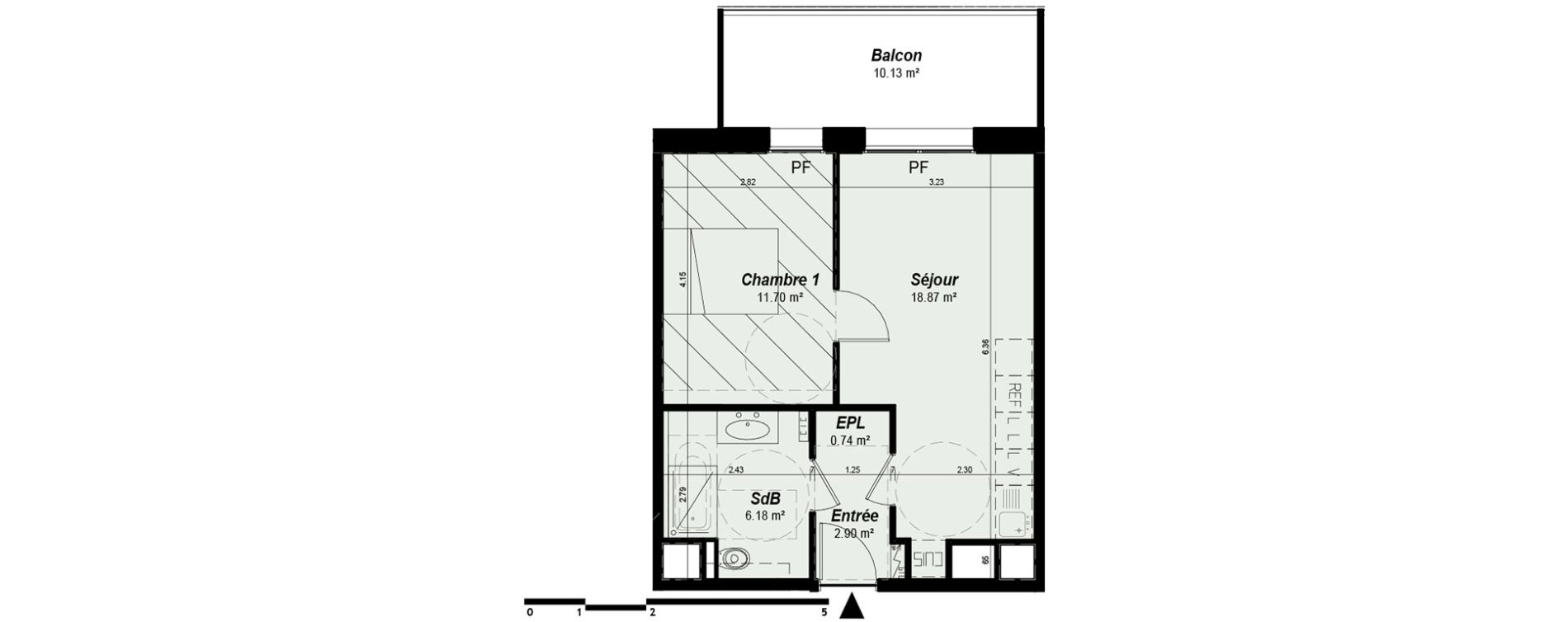 Appartement T2 de 40,39 m2 &agrave; Nancy Grand coeur