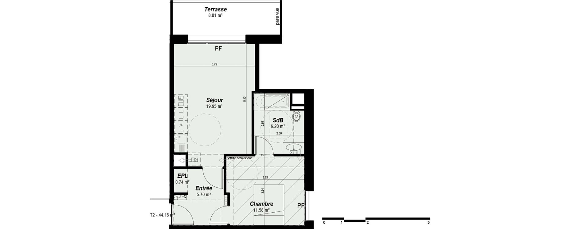 Appartement T2 de 44,16 m2 &agrave; Nancy Grand coeur