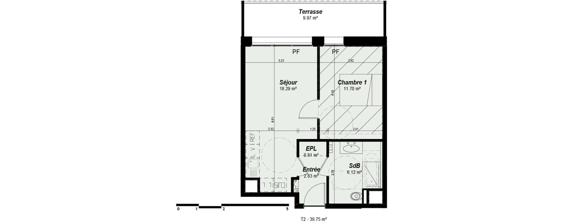Appartement T2 de 39,75 m2 &agrave; Nancy Grand coeur