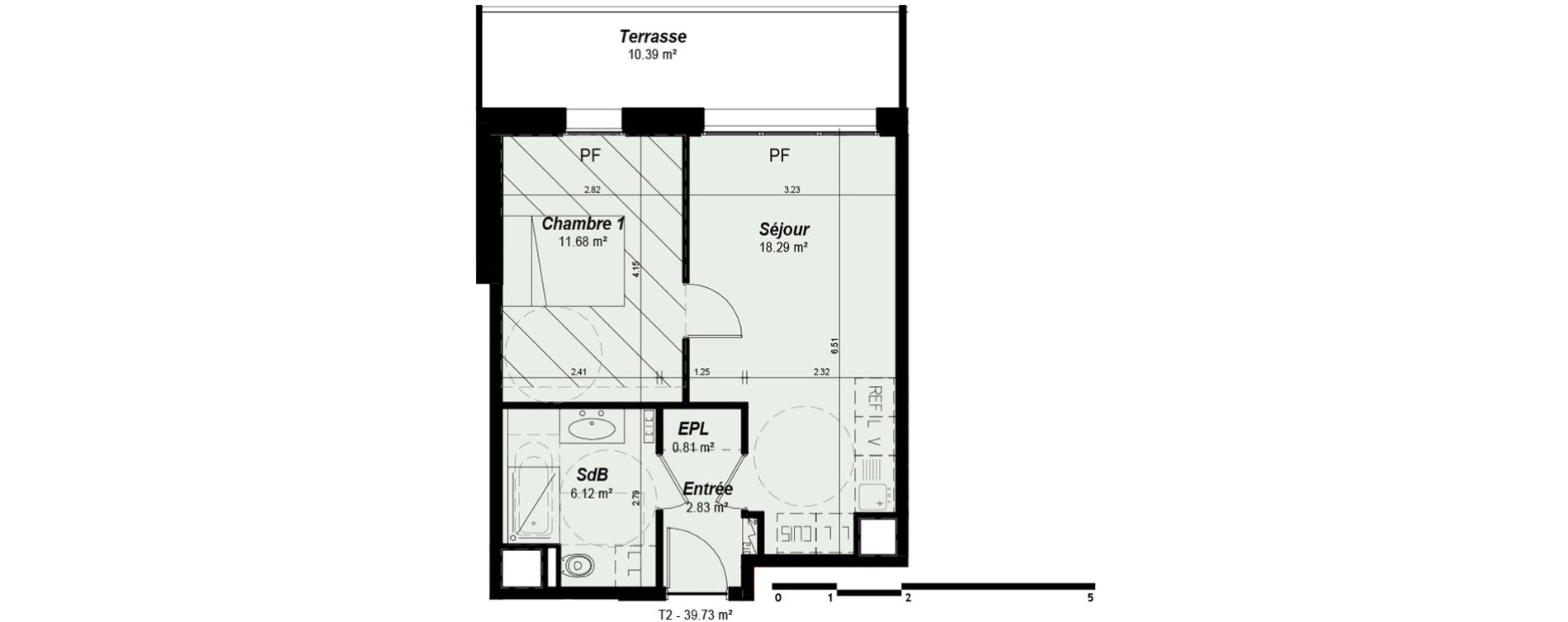 Appartement T2 de 39,73 m2 &agrave; Nancy Grand coeur