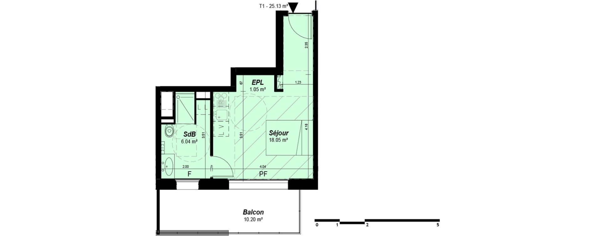 Appartement T1 de 25,13 m2 &agrave; Nancy Grand coeur