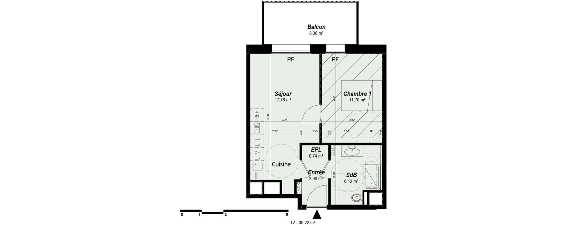 Appartement T2 de 39,22 m2 &agrave; Nancy Grand coeur