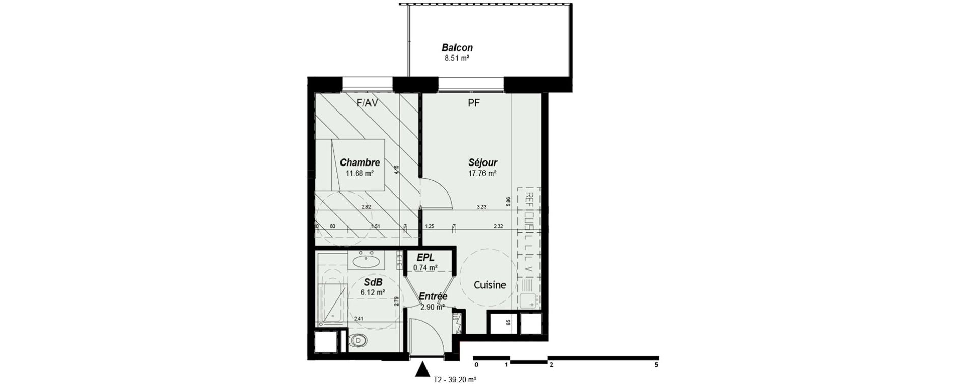 Appartement T2 de 39,20 m2 &agrave; Nancy Grand coeur