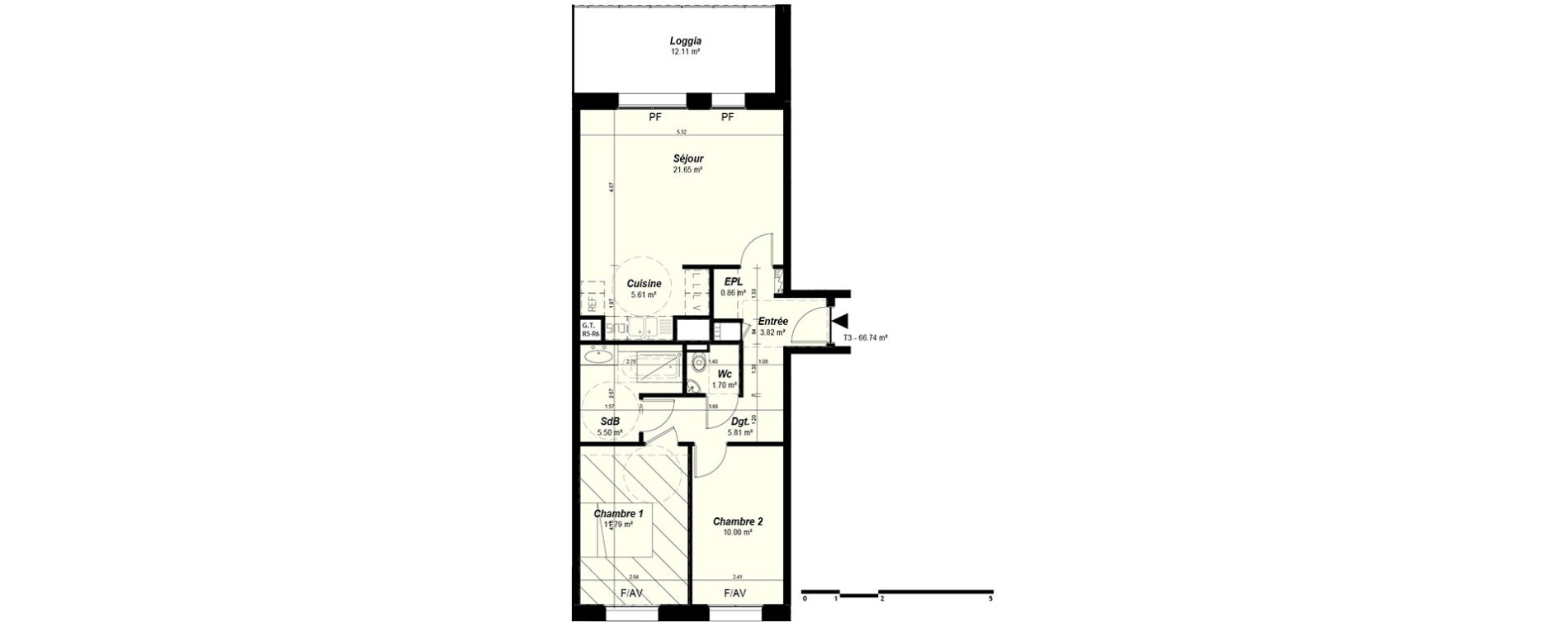 Appartement T3 de 66,74 m2 &agrave; Nancy Grand coeur
