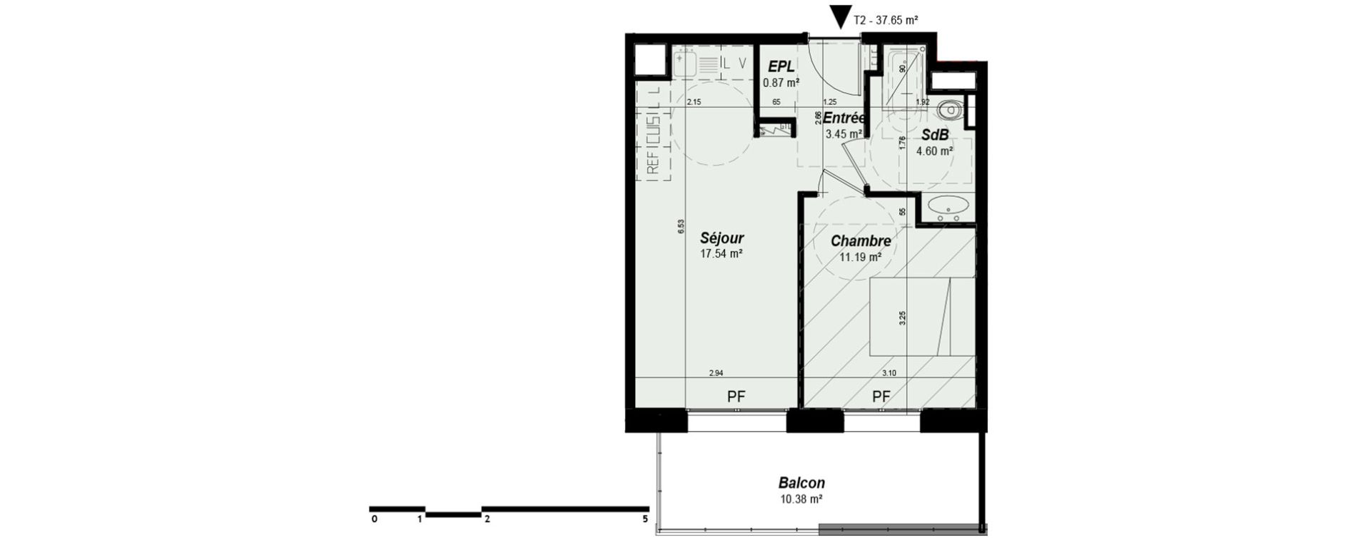 Appartement T2 de 37,65 m2 &agrave; Nancy Grand coeur