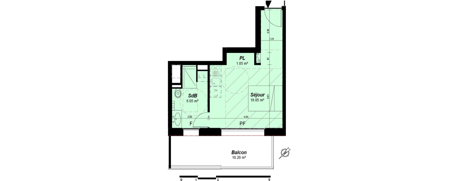 Appartement T1 de 25,14 m2 &agrave; Nancy Grand coeur