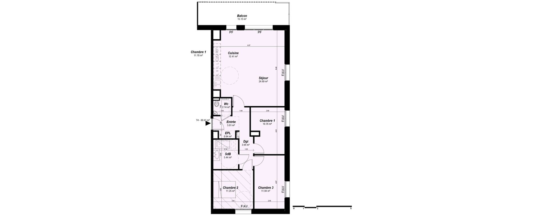 Appartement T4 de 88,41 m2 &agrave; Nancy Grand coeur