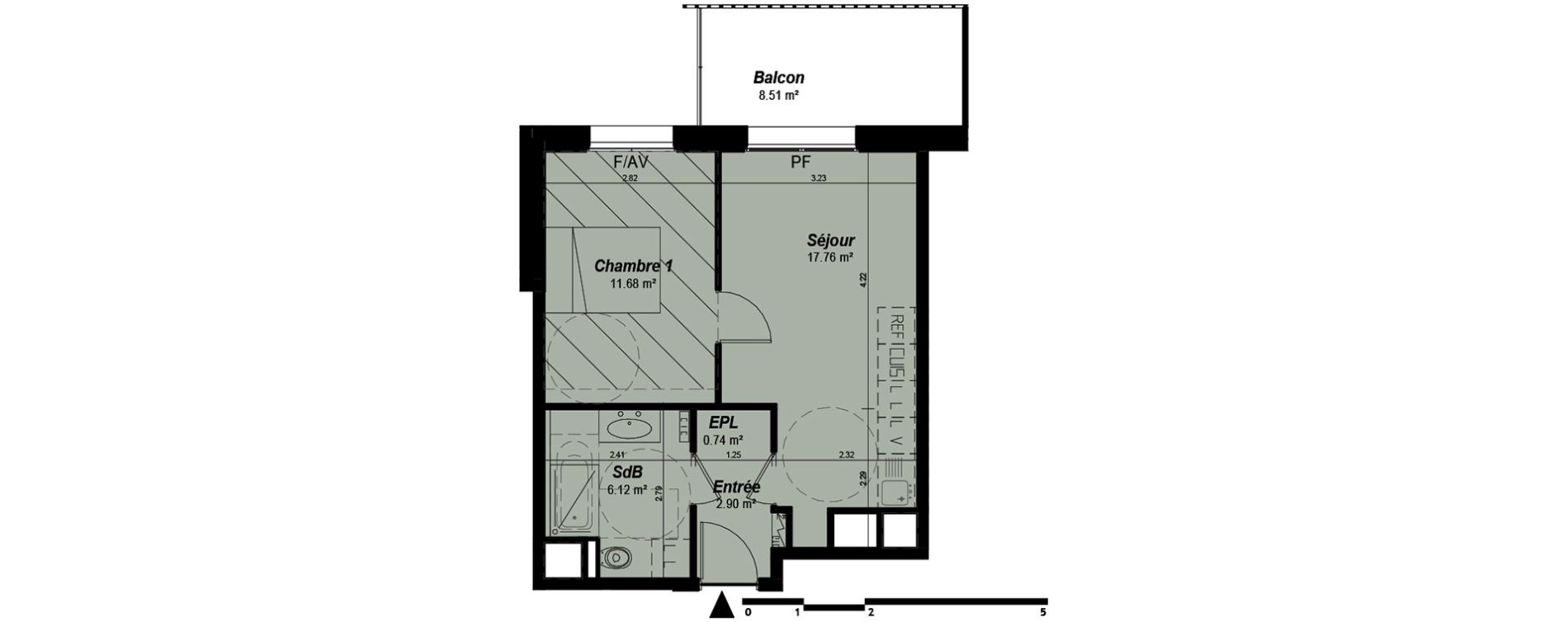 Appartement T2 de 39,20 m2 &agrave; Nancy Grand coeur