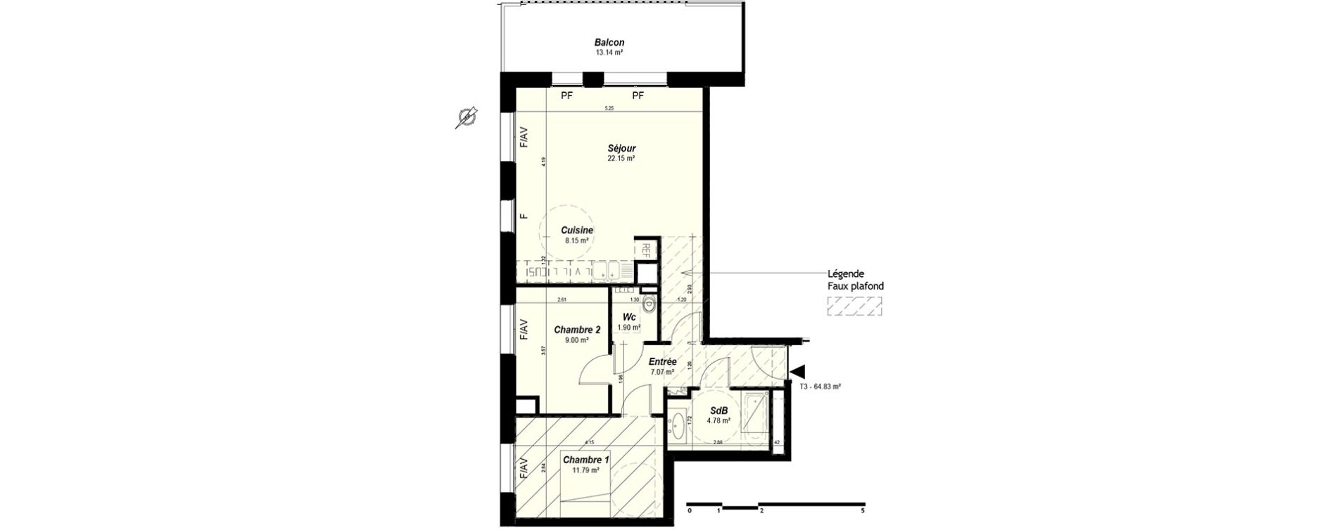Appartement T3 de 64,83 m2 &agrave; Nancy Grand coeur