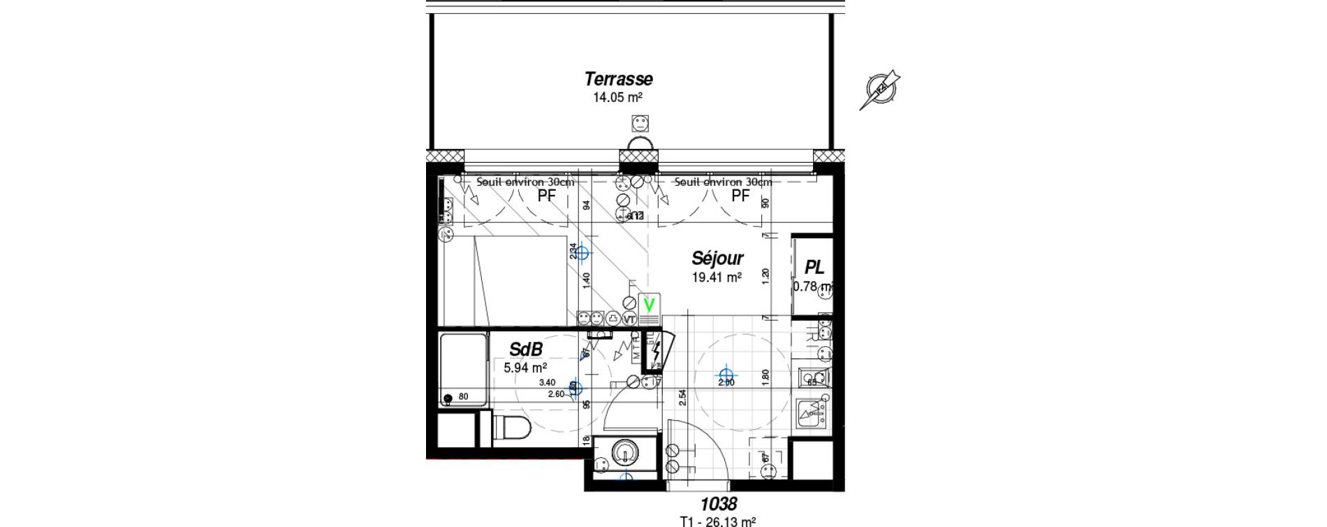 Appartement T1 de 26,13 m2 &agrave; Nancy Grand coeur
