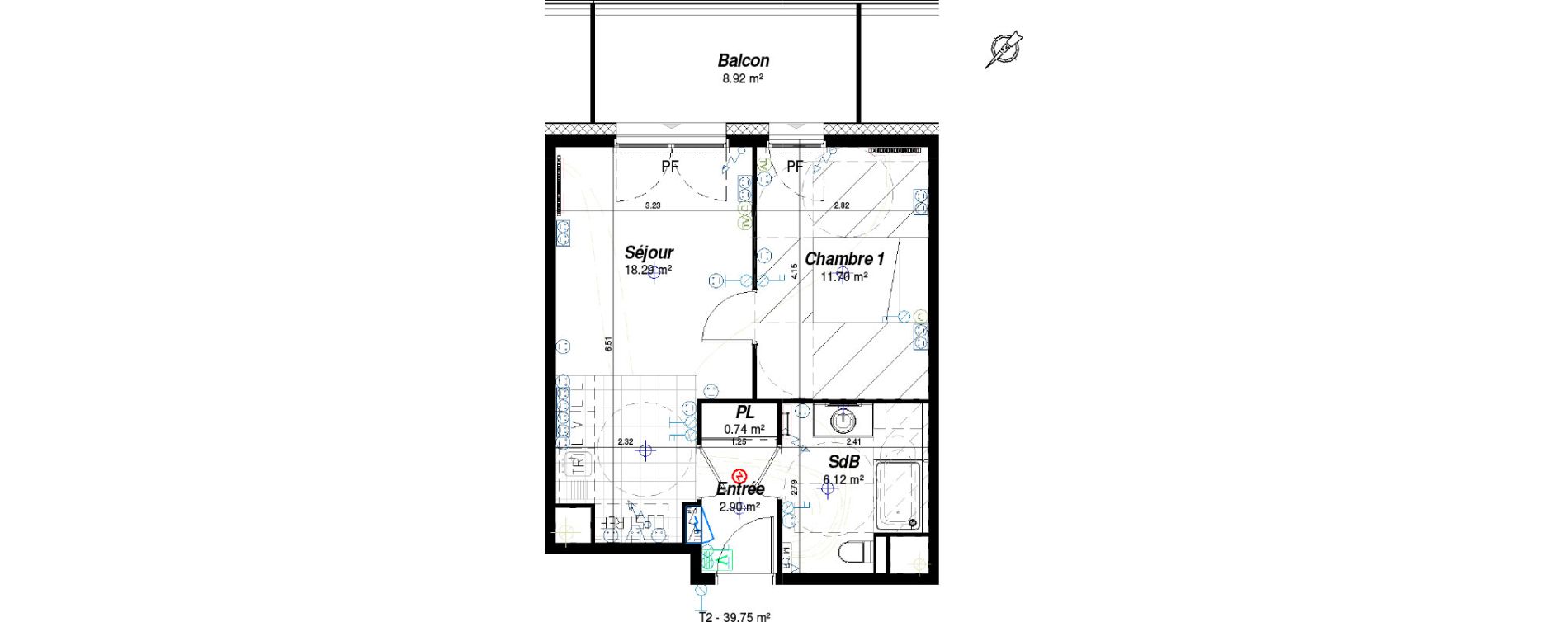 Appartement T2 de 39,75 m2 &agrave; Nancy Grand coeur