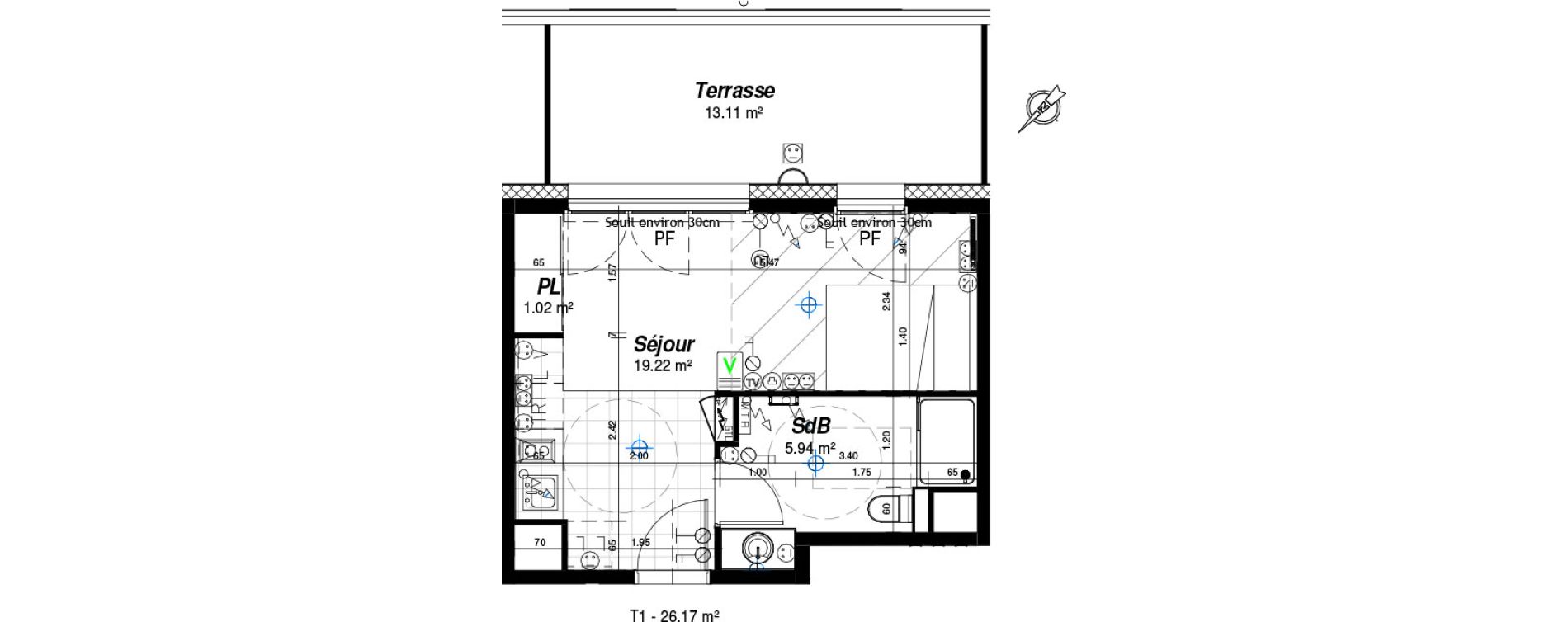 Appartement T1 de 26,17 m2 &agrave; Nancy Grand coeur