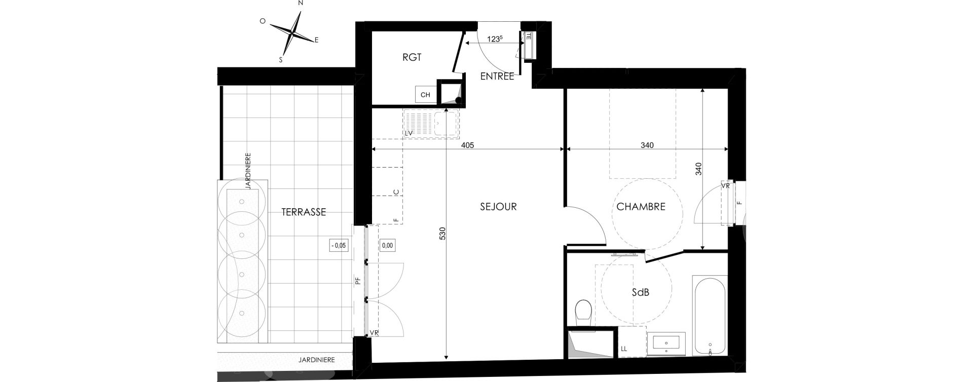 Appartement T2 de 44,98 m2 &agrave; Nancy Scarpone