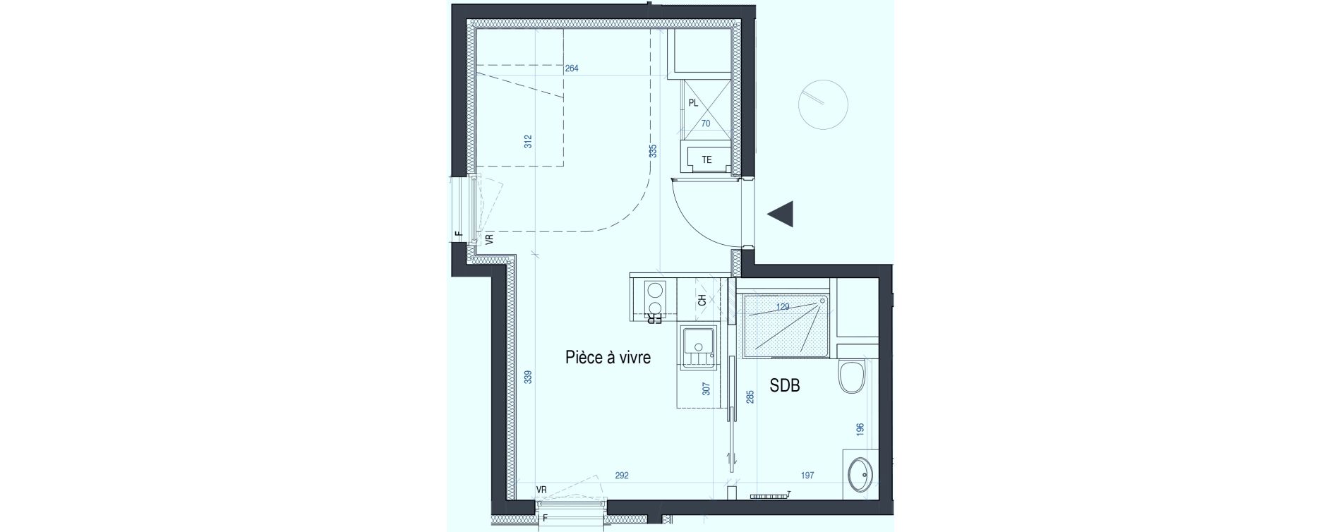 Appartement T1 de 24,85 m2 &agrave; Saint-Max Centre