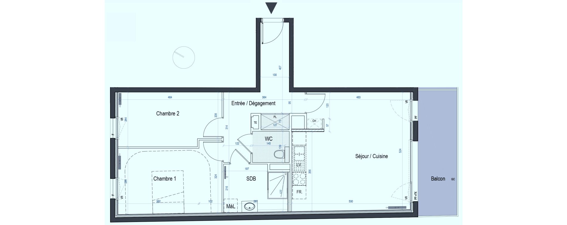 Appartement T3 de 70,75 m2 &agrave; Saint-Max Centre