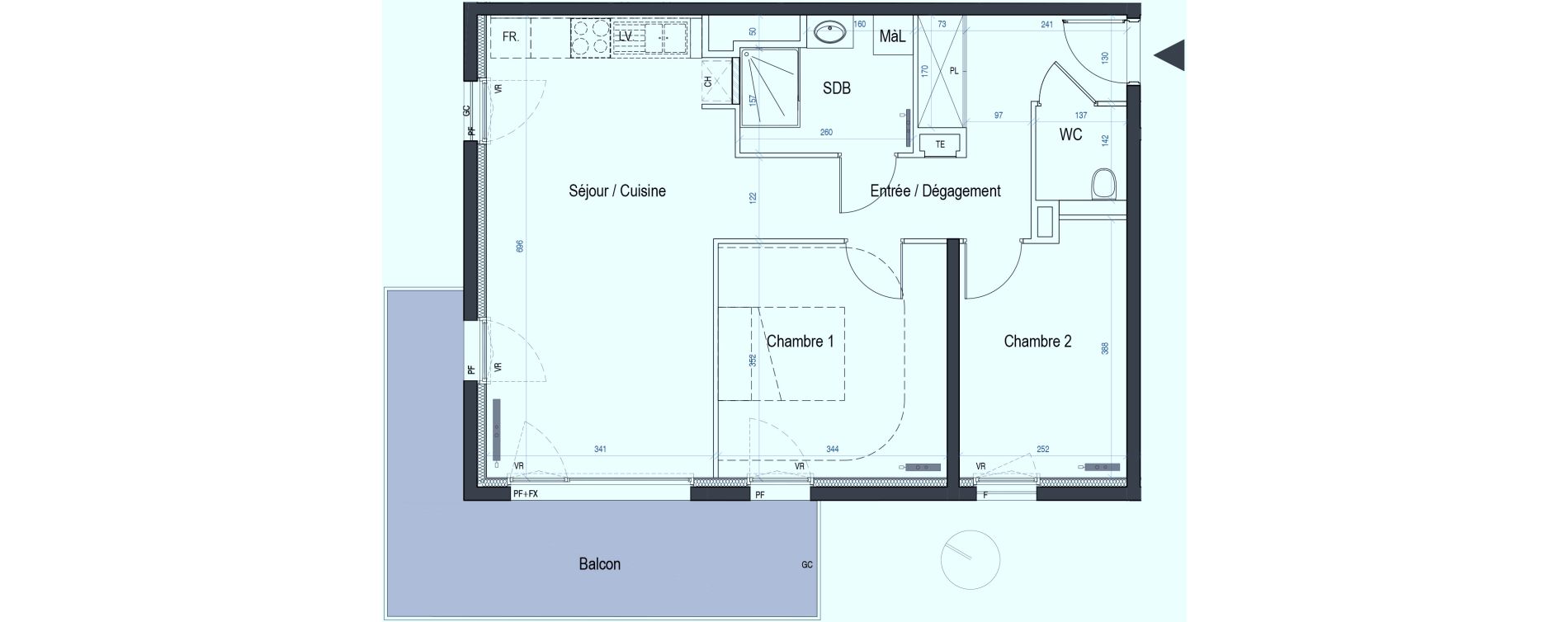 Appartement T3 de 63,24 m2 &agrave; Saint-Max Centre