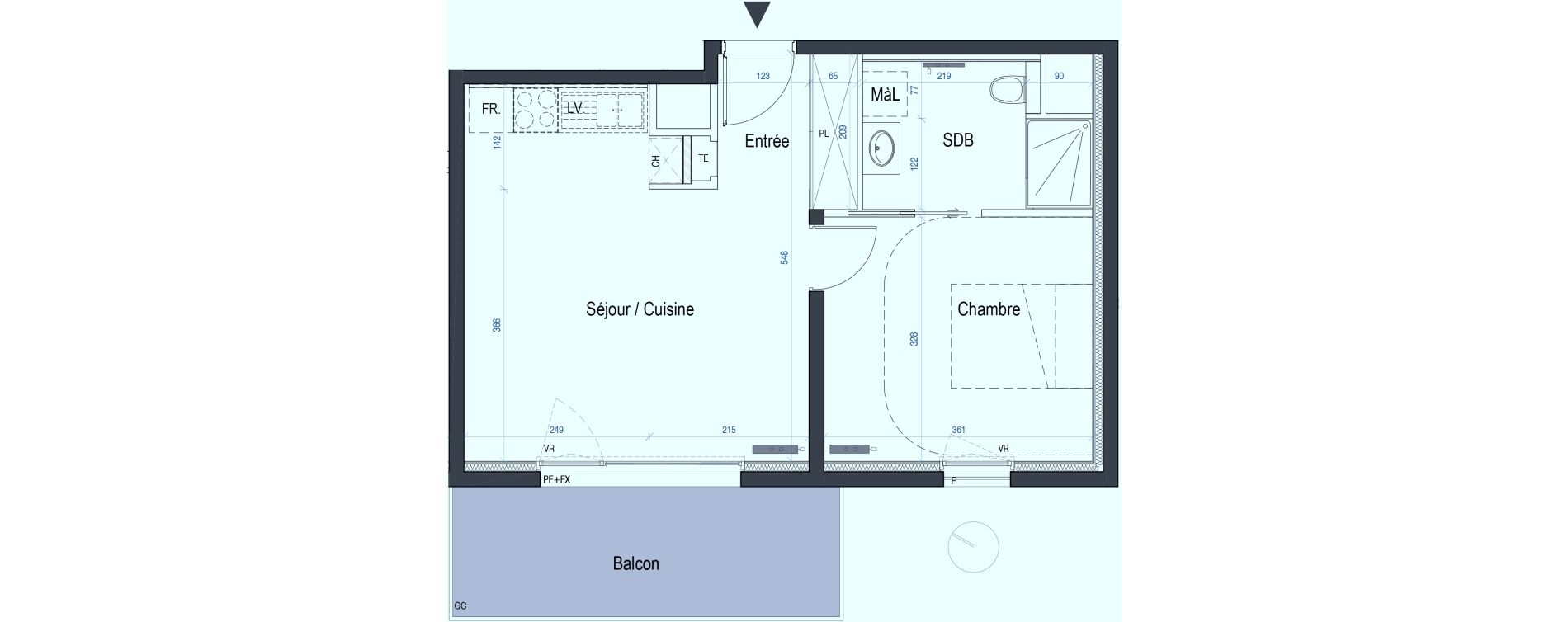 Appartement T2 de 41,72 m2 &agrave; Saint-Max Centre