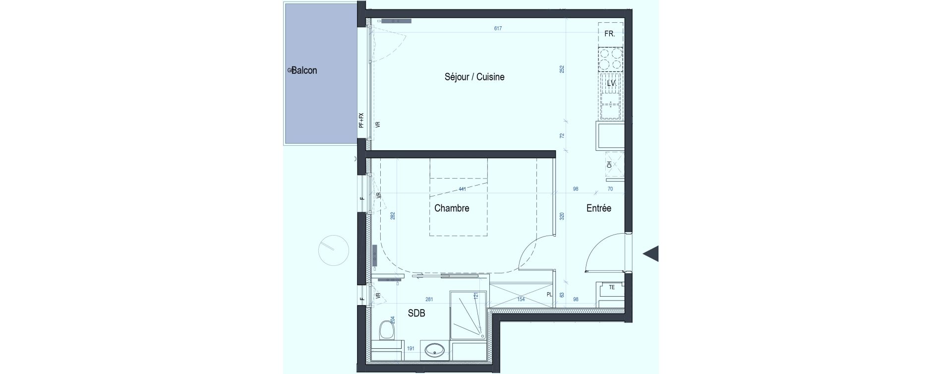 Appartement T2 de 43,98 m2 &agrave; Saint-Max Centre