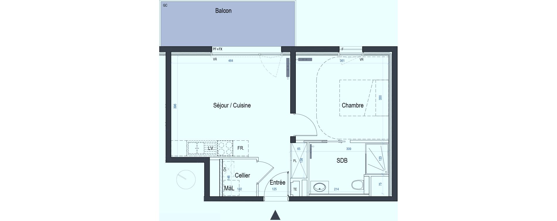 Appartement T2 de 40,43 m2 &agrave; Saint-Max Centre