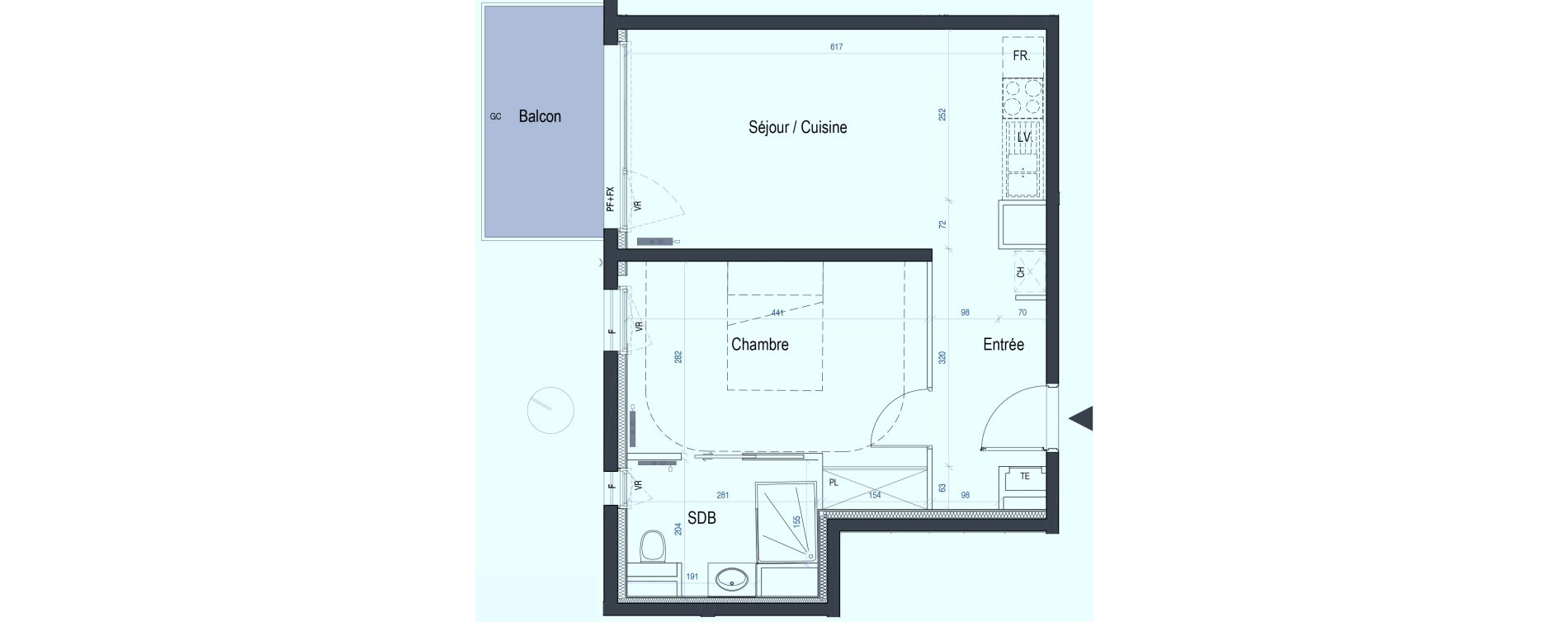 Appartement T2 de 43,98 m2 &agrave; Saint-Max Centre
