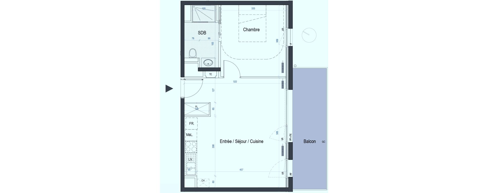 Appartement T2 de 46,14 m2 &agrave; Saint-Max Centre