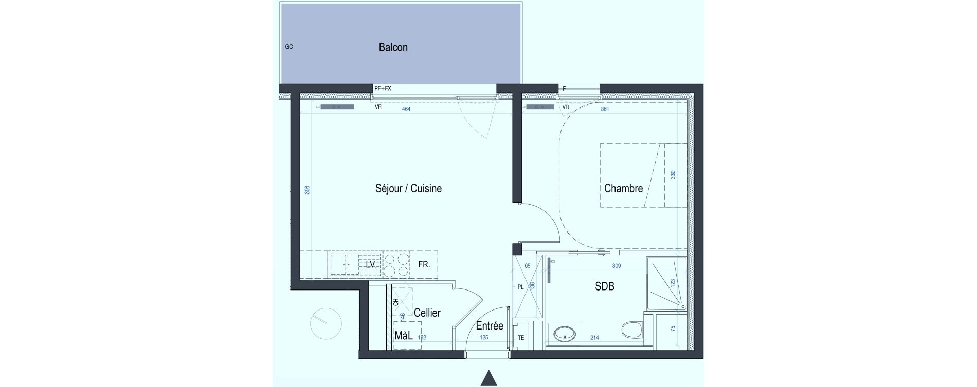 Appartement T2 de 40,43 m2 &agrave; Saint-Max Centre