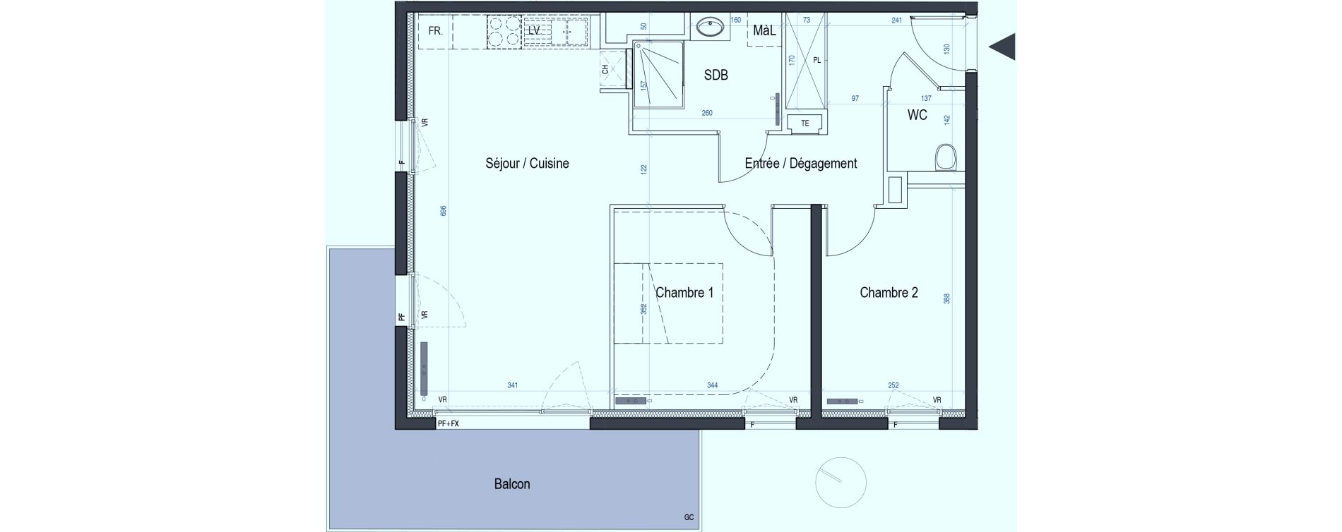 Appartement T3 de 63,24 m2 &agrave; Saint-Max Centre