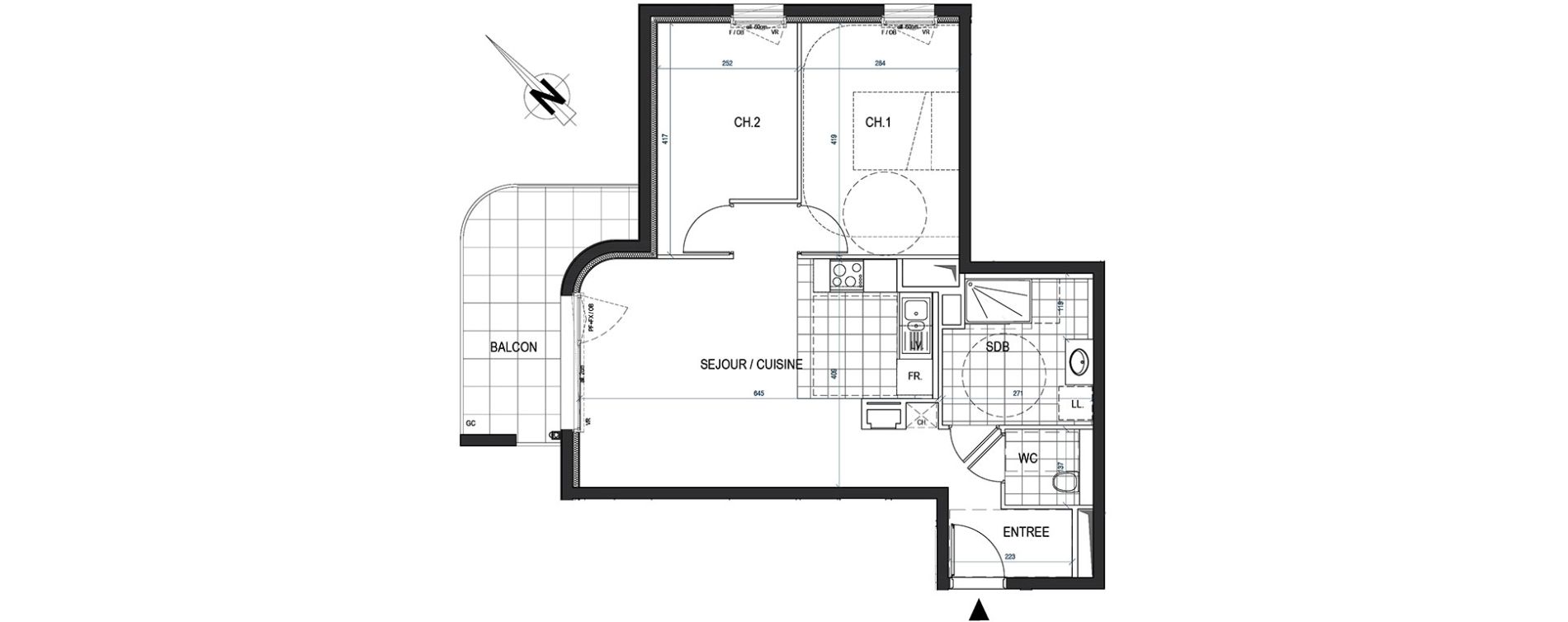 Appartement T3 de 60,37 m2 &agrave; Saint-Max Centre