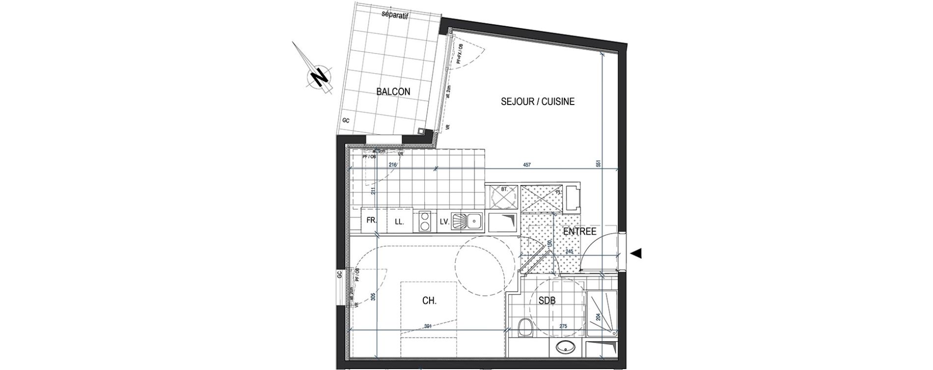 Appartement T2 de 44,22 m2 &agrave; Saint-Max Centre