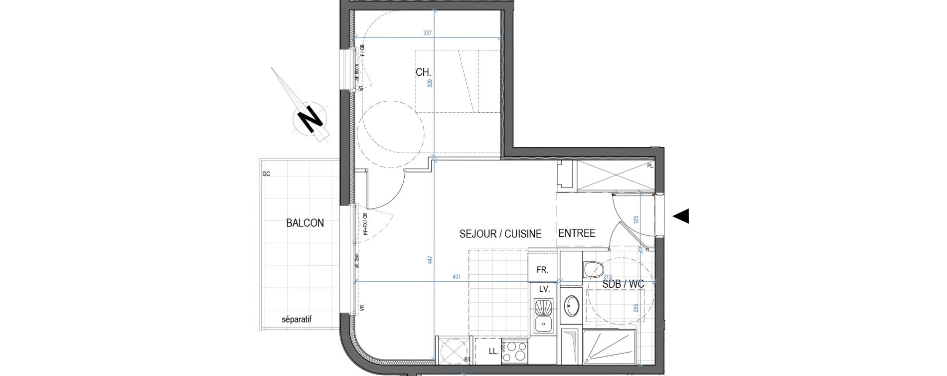 Appartement T2 de 39,66 m2 &agrave; Saint-Max Centre