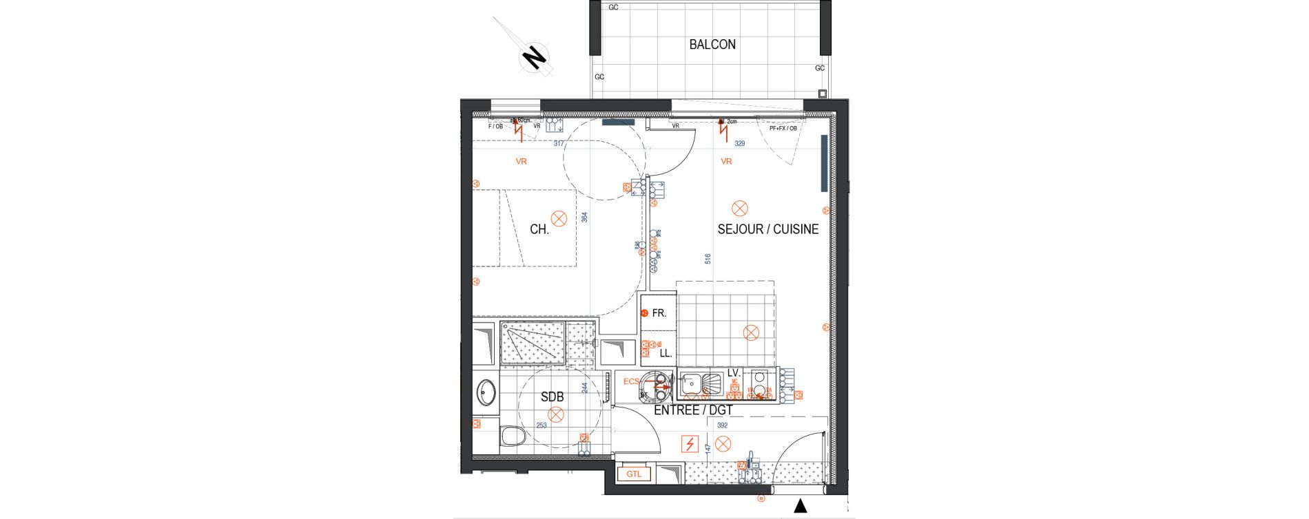 Appartement T2 de 39,53 m2 &agrave; Saint-Max Centre