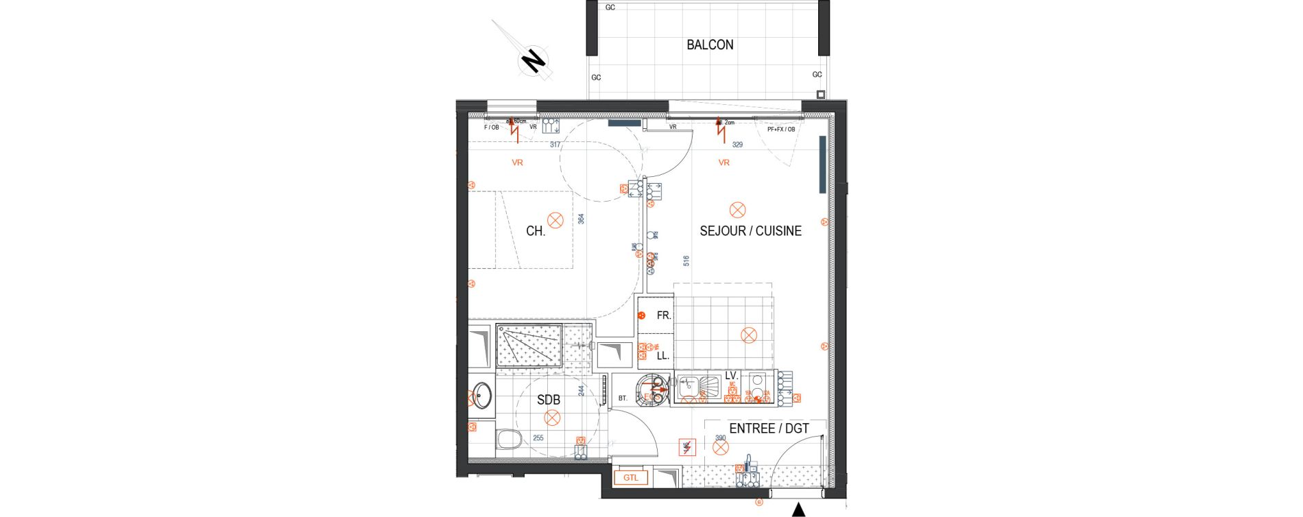 Appartement T2 de 39,53 m2 &agrave; Saint-Max Centre