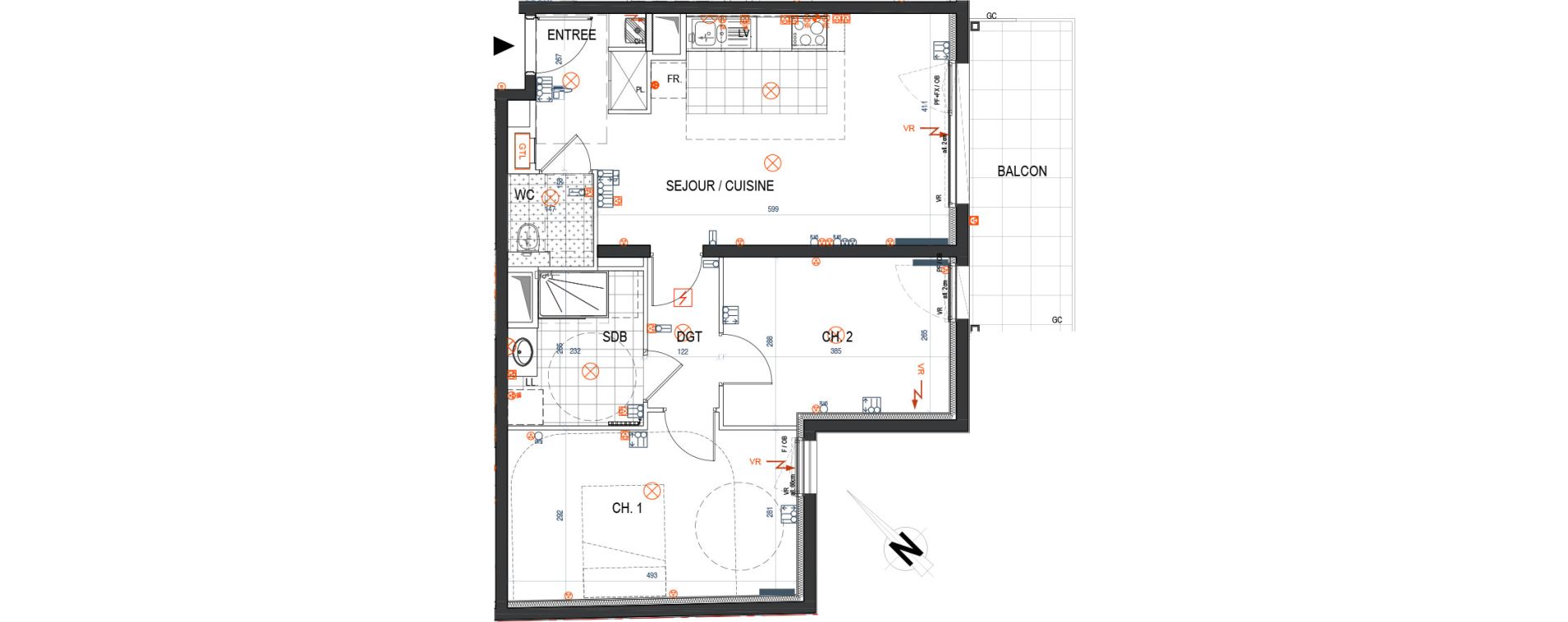 Appartement T3 de 61,67 m2 &agrave; Saint-Max Centre