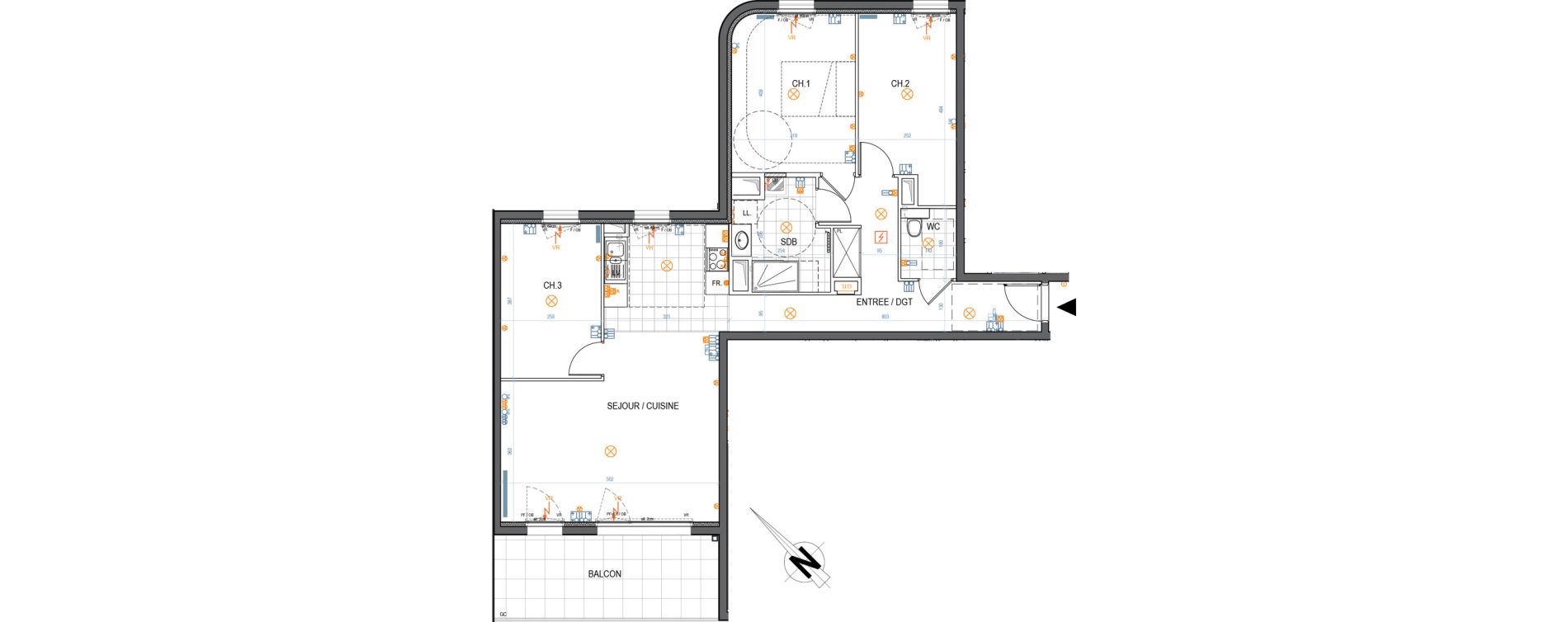 Appartement T4 de 89,65 m2 &agrave; Saint-Max Centre