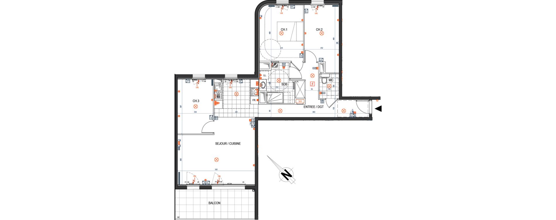 Appartement T4 de 89,65 m2 &agrave; Saint-Max Centre