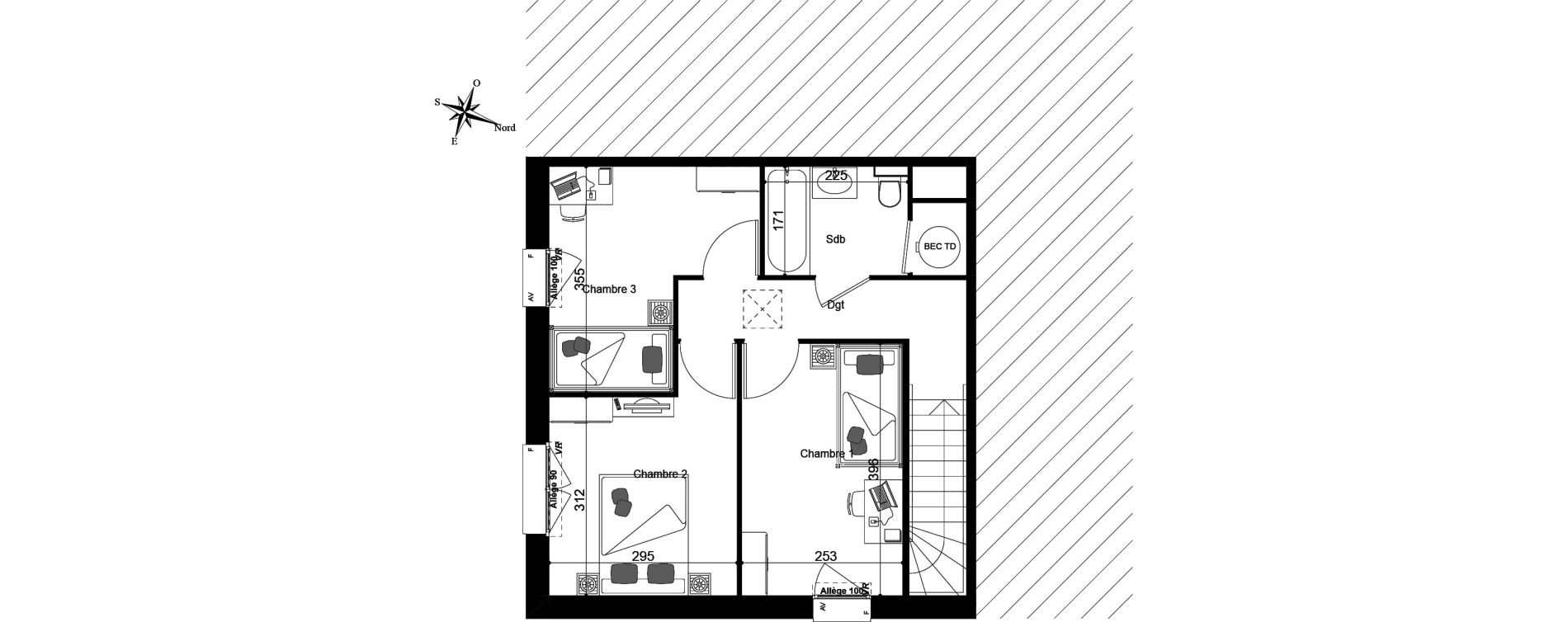 Appartement T4 de 79,87 m2 &agrave; Seichamps Haie cerlin