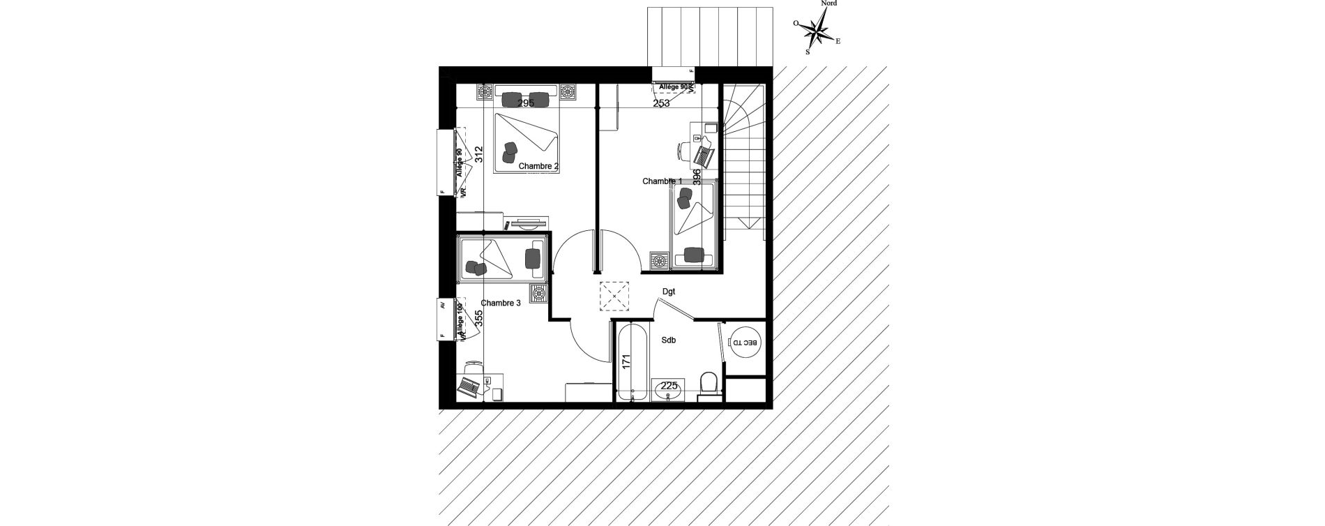 Appartement T4 de 79,87 m2 &agrave; Seichamps Haie cerlin